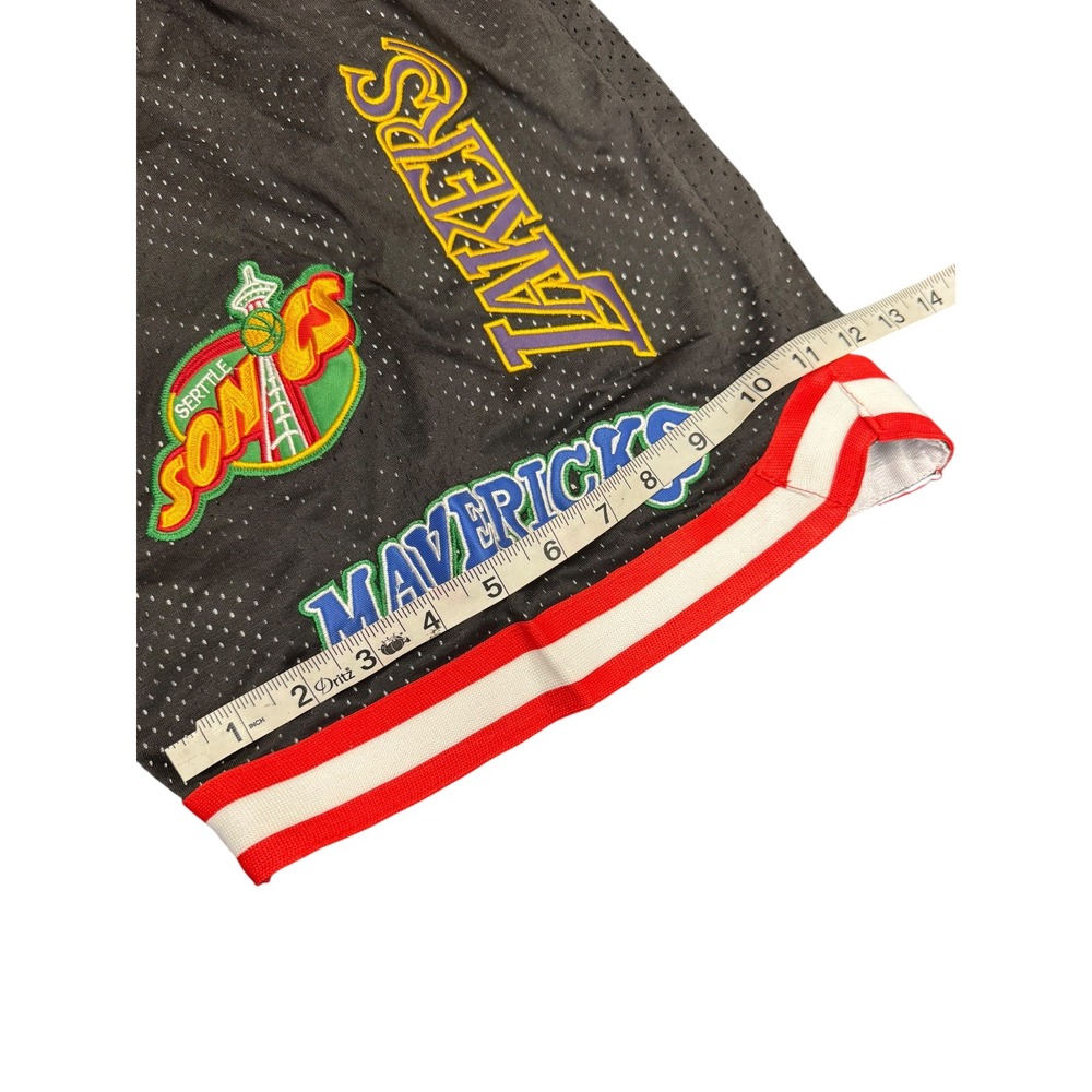 Just Don NBA Basketball Shorts Mens XXL Black New Western Conference Mesh Patch - Picture 7 of 11